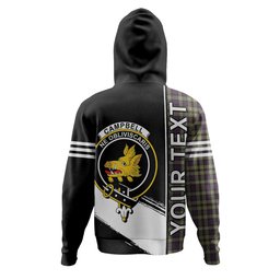 ScotsTee Shop Scottish Campbell of Argyll 1815 Weathered 2 Clan Crest Tartan Hoodie Quarter Personalized