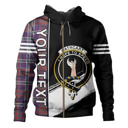 ScotsTee Shop Scottish Cathcart Weathered Clan Crest Tartan Hoodie Quarter Personalized