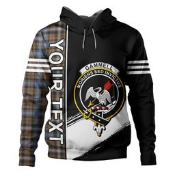 ScotsTee Shop Scottish Gammell Weathered Clan Crest Tartan Hoodie Quarter Personalized