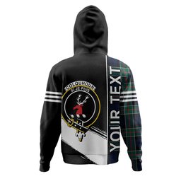 ScotsTee Shop Scottish Colquhoun (Cowans) Modern Clan Crest Tartan Hoodie Quarter Personalized
