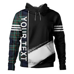 ScotsTee Shop Scottish Colquhoun (Cowans) Modern Clan Crest Tartan Hoodie Quarter Personalized