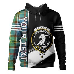 ScotsTee Shop Scottish Colville District Clan Crest Tartan Hoodie Quarter Personalized