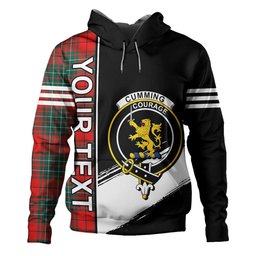 ScotsTee Shop Scottish Cumming Modern Clan Crest Tartan Hoodie Quarter Personalized