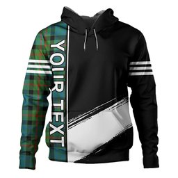 ScotsTee Shop Scottish Gunn Ancient Clan Crest Tartan Hoodie Quarter Personalized