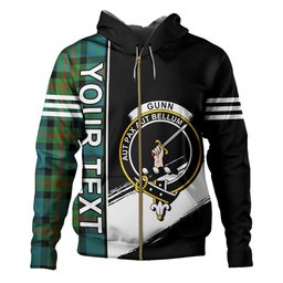 ScotsTee Shop Scottish Gunn Ancient Clan Crest Tartan Hoodie Quarter Personalized