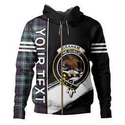 ScotsTee Shop Scottish Graham of Montrose Weathered Clan Crest Tartan Hoodie Quarter Personalized