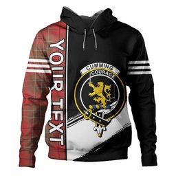 ScotsTee Shop Scottish Cumming Weathered Clan Crest Tartan Hoodie Quarter Personalized