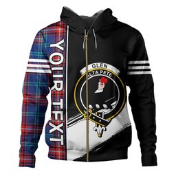 ScotsTee Shop Scottish Glenn Modern Clan Crest Tartan Hoodie Quarter Personalized