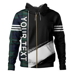 ScotsTee Shop Scottish Dundas Modern Clan Crest Tartan Hoodie Quarter Personalized