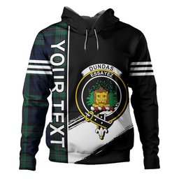 ScotsTee Shop Scottish Dundas Modern Clan Crest Tartan Hoodie Quarter Personalized