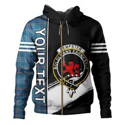 ScotsTee Shop Scottish Dempster Ancient Clan Crest Tartan Hoodie Quarter Personalized
