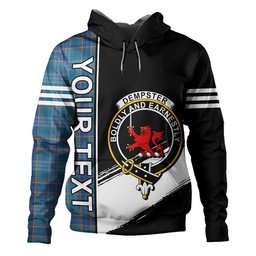 ScotsTee Shop Scottish Dempster Ancient Clan Crest Tartan Hoodie Quarter Personalized