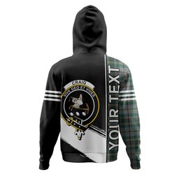 ScotsTee Shop Scottish Craig (Craigie) Modern Clan Crest Tartan Hoodie Quarter Personalized
