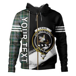 ScotsTee Shop Scottish Craig (Craigie) Modern Clan Crest Tartan Hoodie Quarter Personalized