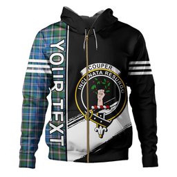 ScotsTee Shop Scottish Couper (Coupar) Ancient Clan Crest Tartan Hoodie Quarter Personalized