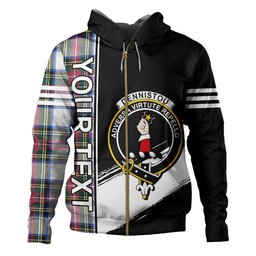 ScotsTee Shop Scottish Dennistoun Clan Crest Tartan Hoodie Quarter Personalized