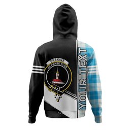 ScotsTee Shop Scottish Erskine Blue Clan Crest Tartan Hoodie Quarter Personalized