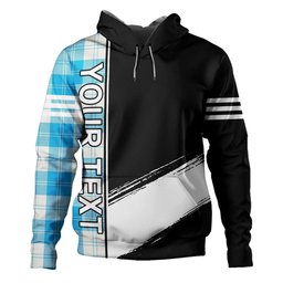 ScotsTee Shop Scottish Erskine Blue Clan Crest Tartan Hoodie Quarter Personalized