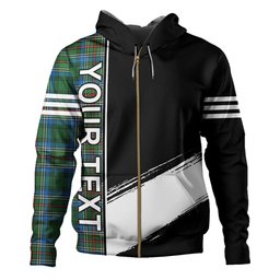 ScotsTee Shop Scottish Cockburn (Coburn) Ancient Clan Crest Tartan Hoodie Quarter Personalized