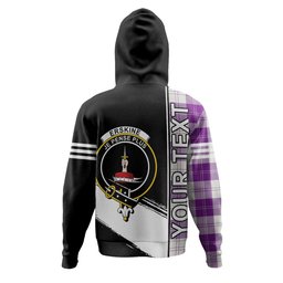 ScotsTee Shop Scottish Erskine Purple Clan Crest Tartan Hoodie Quarter Personalized