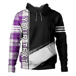 ScotsTee Shop Scottish Erskine Purple Clan Crest Tartan Hoodie Quarter Personalized