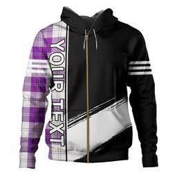ScotsTee Shop Scottish Erskine Purple Clan Crest Tartan Hoodie Quarter Personalized