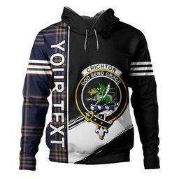 ScotsTee Shop Scottish Crichton (Creighton) Modern Clan Crest Tartan Hoodie Quarter Personalized