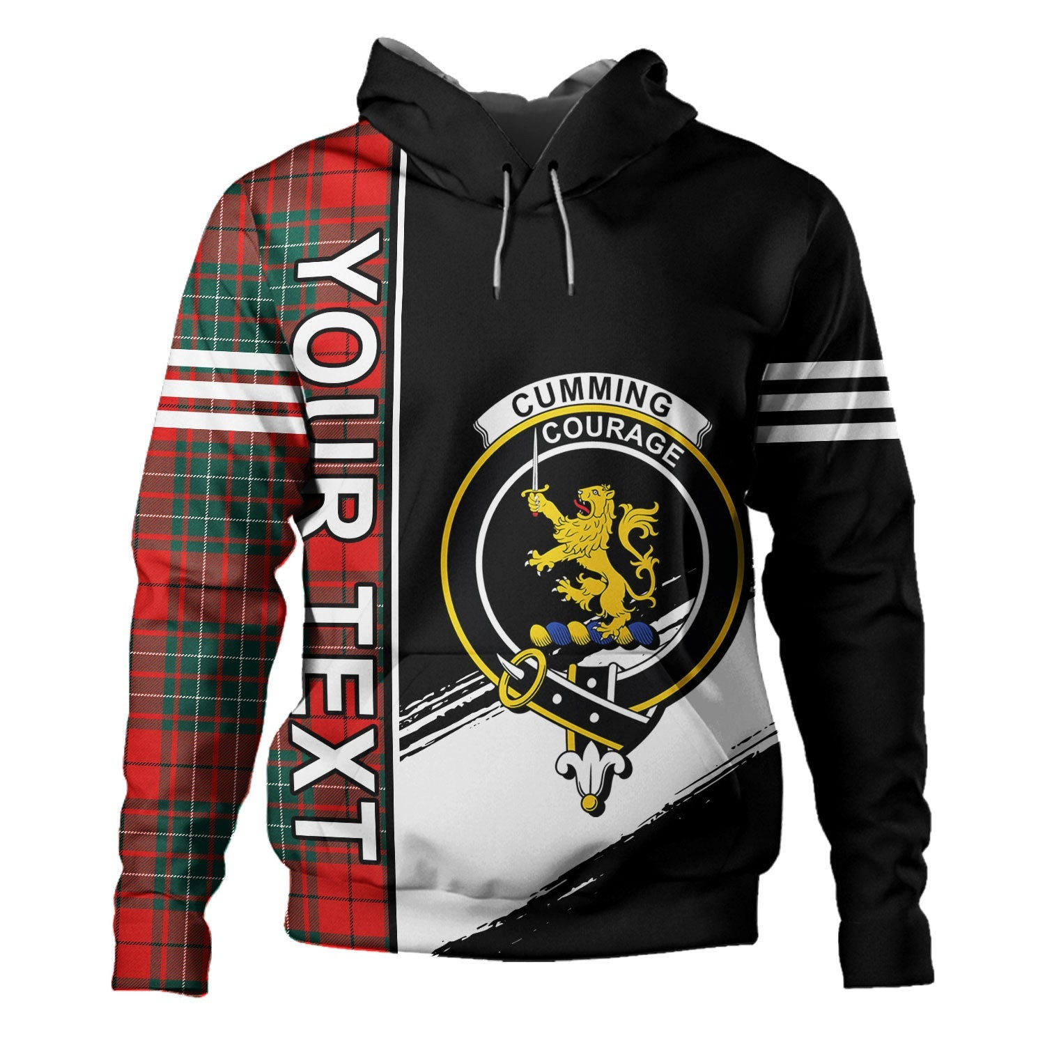 ScotsTee Shop Scottish Cumming (MacAulay #2) Modern Clan Crest Tartan Hoodie Quarter Personalized