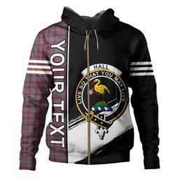 ScotsTee Shop Scottish Hall Weathered Clan Crest Tartan Hoodie Quarter Personalized