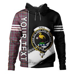 ScotsTee Shop Scottish Hall Weathered Clan Crest Tartan Hoodie Quarter Personalized
