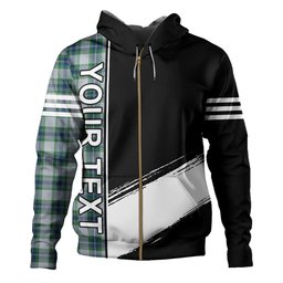 ScotsTee Shop Scottish Fraser Arisaid Green Clan Crest Tartan Hoodie Quarter Personalized