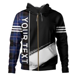 ScotsTee Shop Scottish Dunlop Modern Clan Crest Tartan Hoodie Quarter Personalized