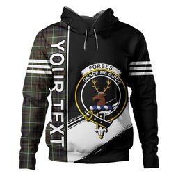 ScotsTee Shop Scottish Forbes of Druinnor Modern Clan Crest Tartan Hoodie Quarter Personalized