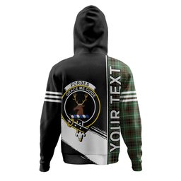 ScotsTee Shop Scottish Forbes of Druinnor Ancient Clan Crest Tartan Hoodie Quarter Personalized