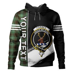 ScotsTee Shop Scottish Forbes of Druinnor Ancient Clan Crest Tartan Hoodie Quarter Personalized