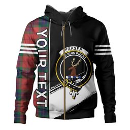 ScotsTee Shop Scottish Fraser of Boblainy Hugh Modern Clan Crest Tartan Hoodie Quarter Personalized