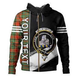 ScotsTee Shop Scottish Dalrymple of Castleton #2 Modern Clan Crest Tartan Hoodie Quarter Personalized