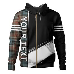 ScotsTee Shop Scottish Colquhoun Weathered Clan Crest Tartan Hoodie Quarter Personalized