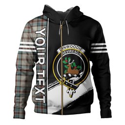 ScotsTee Shop Scottish Dinwoodie Weathered Clan Crest Tartan Hoodie Quarter Personalized