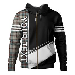 ScotsTee Shop Scottish Dinwoodie Weathered Clan Crest Tartan Hoodie Quarter Personalized