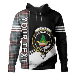 ScotsTee Shop Scottish Gayre Weathered Clan Crest Tartan Hoodie Quarter Personalized