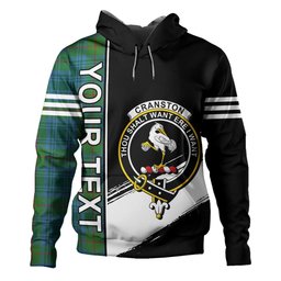 ScotsTee Shop Scottish Cranston Modern Clan Crest Tartan Hoodie Quarter Personalized