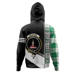 ScotsTee Shop Scottish Erskine Green Clan Crest Tartan Hoodie Quarter Personalized