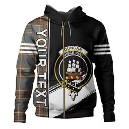 ScotsTee Shop Scottish Duncan Weathered Clan Crest Tartan Hoodie Quarter Personalized