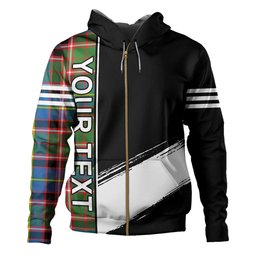 ScotsTee Shop Scottish Glass Clan Crest Tartan Hoodie Quarter Personalized
