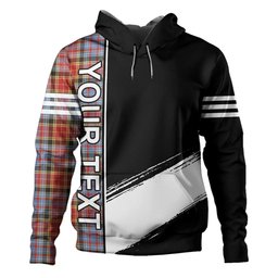 ScotsTee Shop Scottish Dalrymple of Castleton Weathered Clan Crest Tartan Hoodie Quarter Personalized