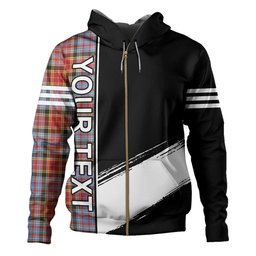 ScotsTee Shop Scottish Dalrymple of Castleton Weathered Clan Crest Tartan Hoodie Quarter Personalized