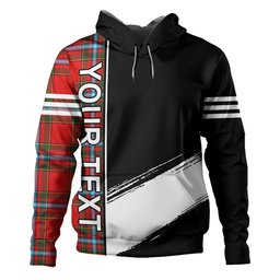 ScotsTee Shop Scottish Drummond of Fingask Modern Clan Crest Tartan Hoodie Quarter Personalized