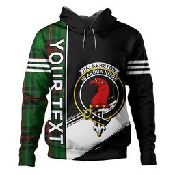 ScotsTee Shop Scottish Halkerston Clan Crest Tartan Hoodie Quarter Personalized