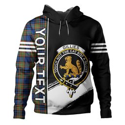 ScotsTee Shop Scottish Gillies Modern Clan Crest Tartan Hoodie Quarter Personalized